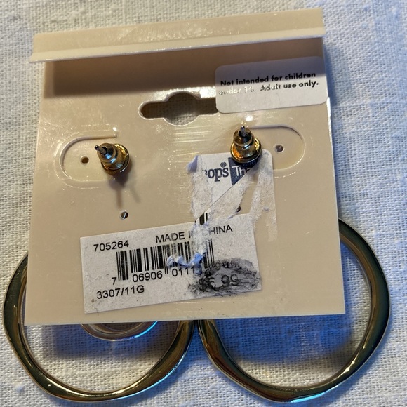 NWOT COURTNEY G 2 tone double circle earrings, st post & sm. circle $15 - Picture 4 of 4